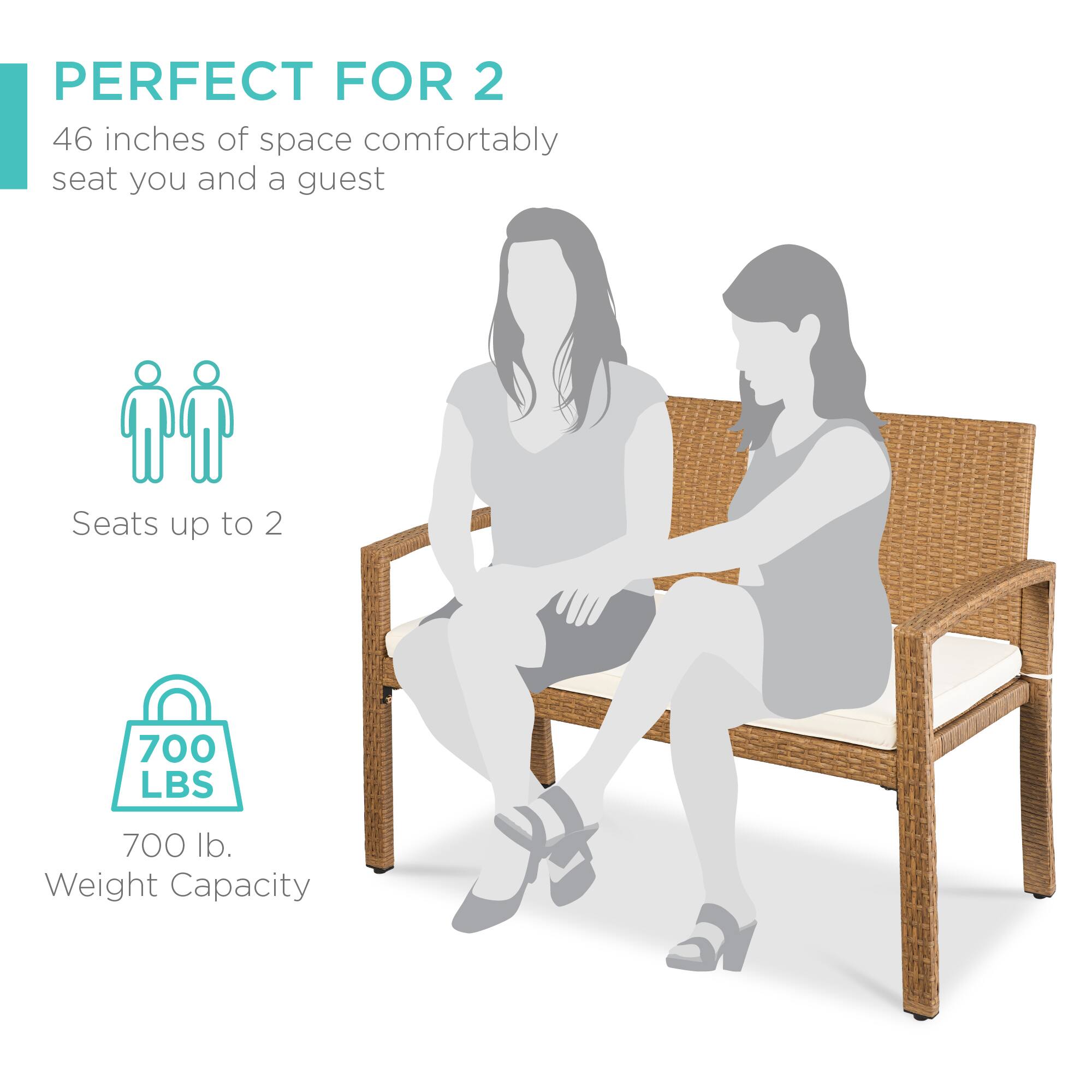 PERFECT FOR 2

46 inches of space comfortably seat you and a guest

Seats up to 2

700 LBS

700 lb. Weight Capacity