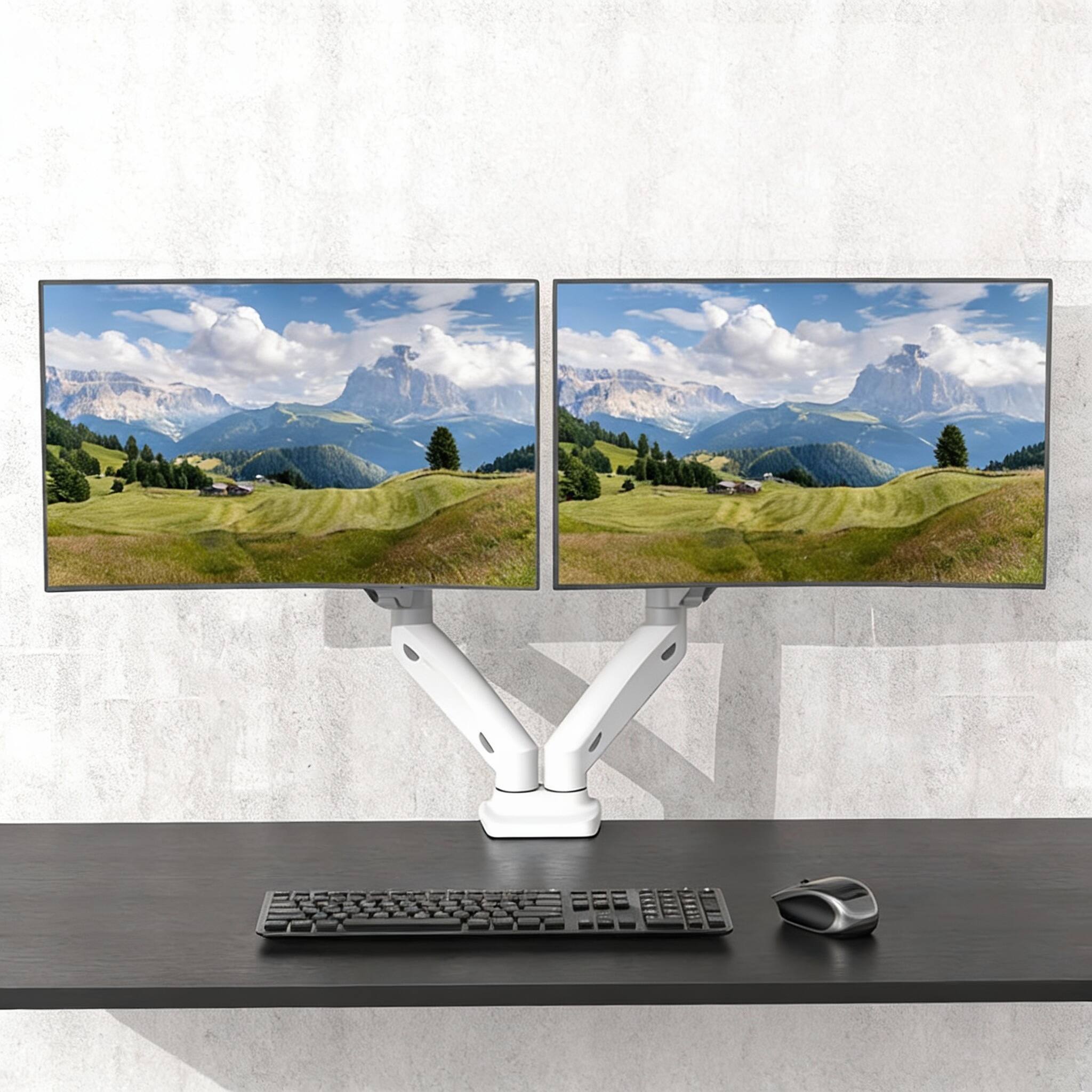 Alt View 1. Frangdom - Monitor Stand Gas Spring Arm - Black Dual Arms 17-32" 22 lbs.