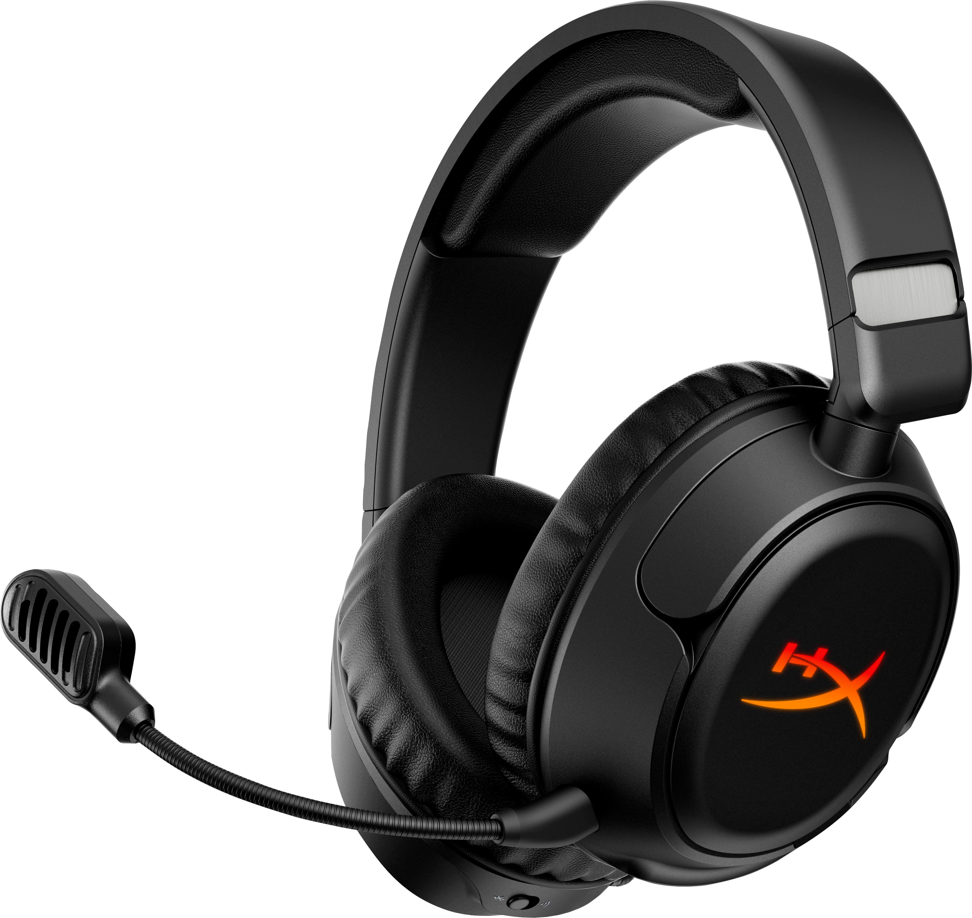 Front. HyperX - Cloud Flight 2 Wireless Gaming Headset for PC, PS5, PS4, Nintendo Switch, Mac, Mobile, and Bluetooth - Black.