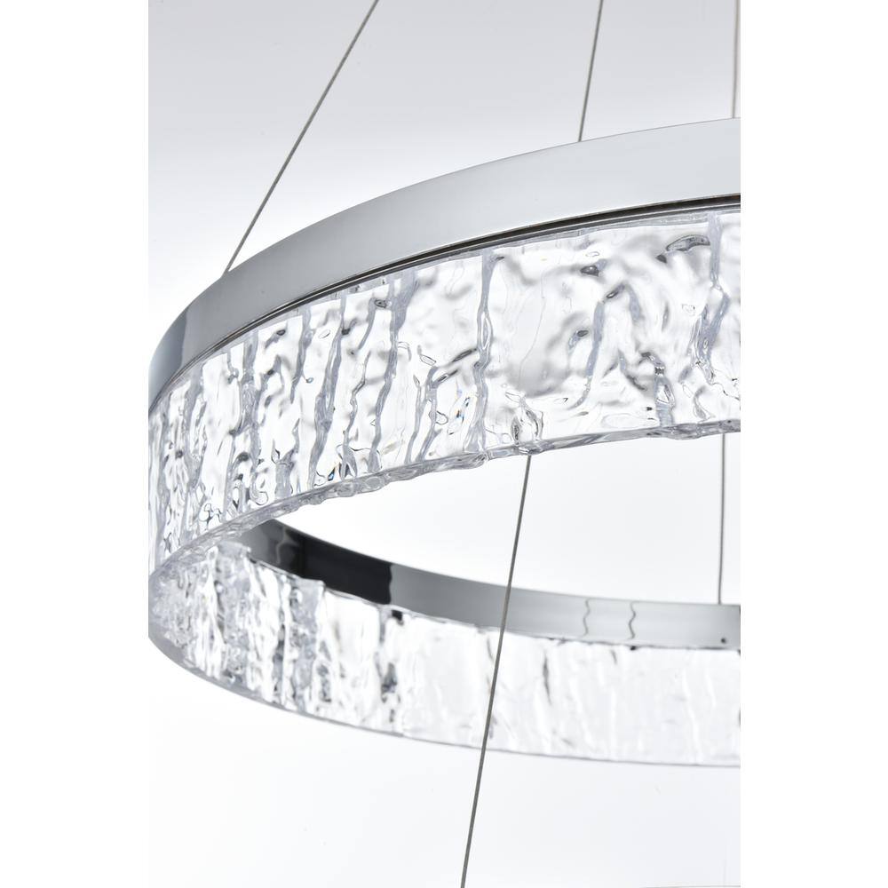 Alt View 6. Elegant Lighting - Linden 22 inch Adjustable LED chandelier in Chrome - Chrome.