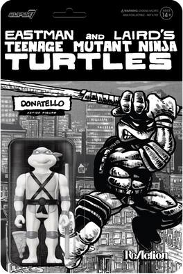 Super7 - Teenage Mutant Ninja Turtles - Reaction Wv9 - Donatello (Comic Greyscale) - Collectibles - Multicolor