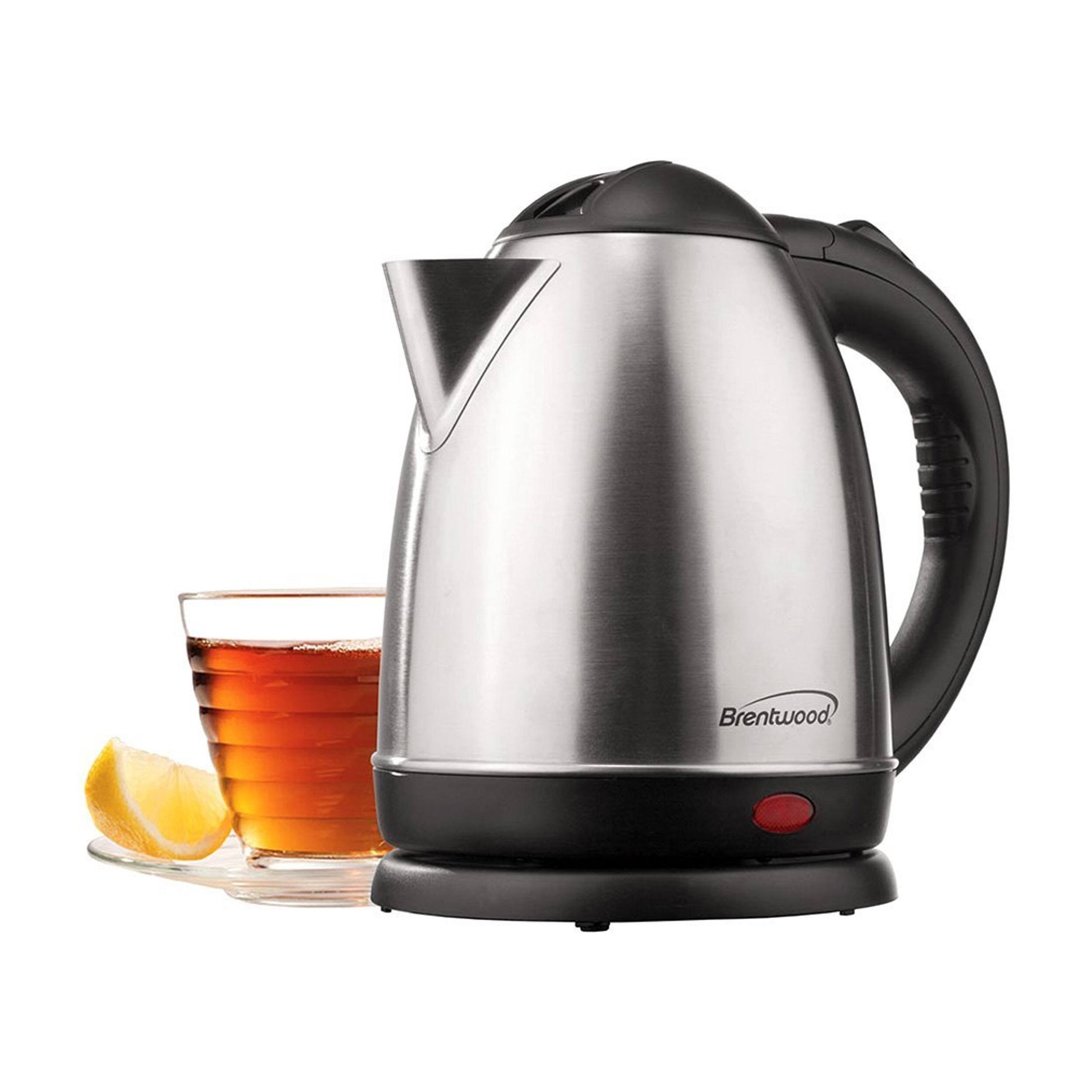 Alt View 1. Brentwood - Brentwood 1.5 L Stainless Steel Electric Cordless Tea Kettle 1000W (Brushed) - Silver.