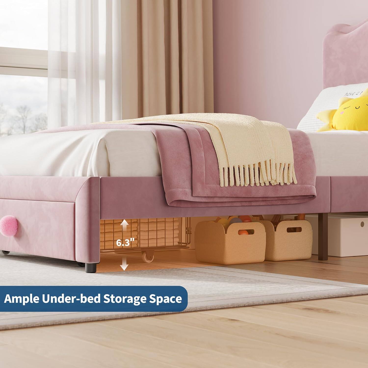 Ample Under-bed Storage Space  
6.3"