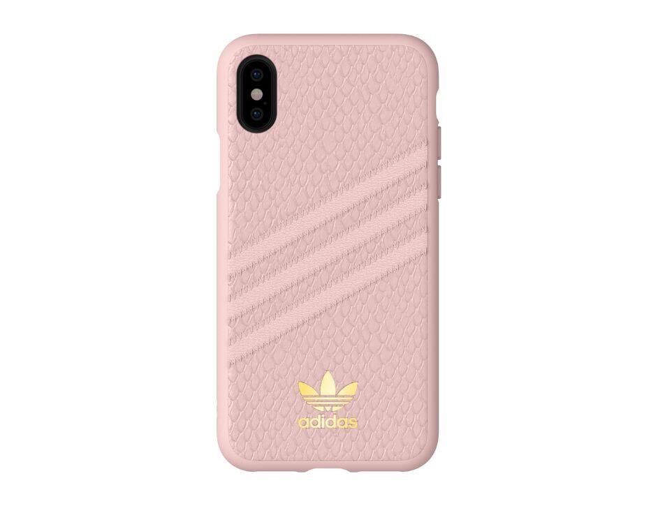 Front. adidas - Adidas 3-Stripes Snap Case for Apple iPhone XS and X - Pink.