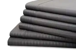 Hotel New York - Dobby Stripe Embossed 6-Piece Sheet Set - Platinum