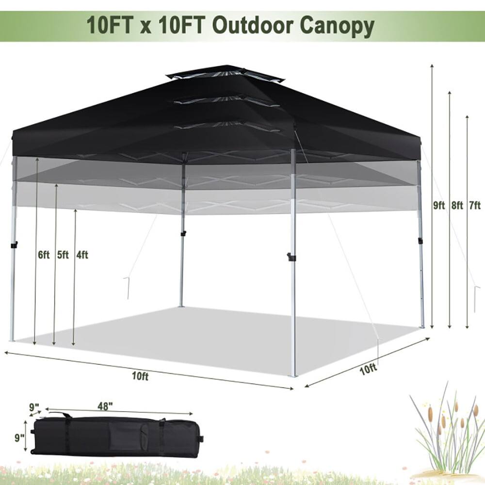 10FT x 10FT Outdoor Canopy

9ft 8ft 7ft 6ft 5ft 4ft

10ft 10ft

9" 48" 9"