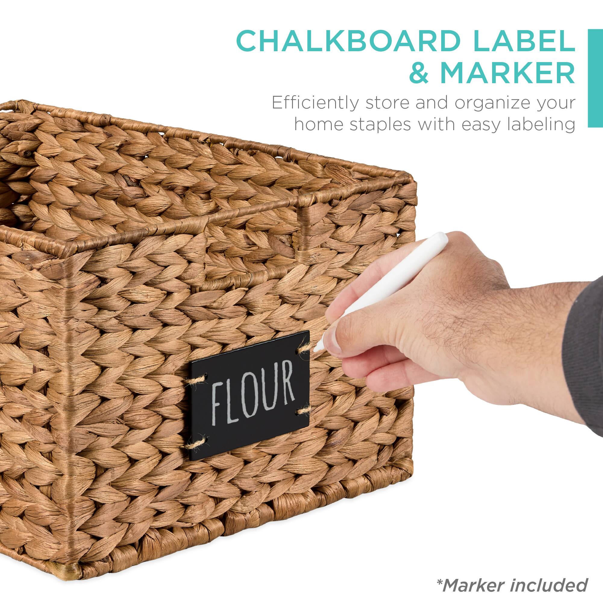 CHALKBOARD LABEL & MARKER  
Efficiently store and organize your home staples with easy labeling  
FLOUR  
*Marker included