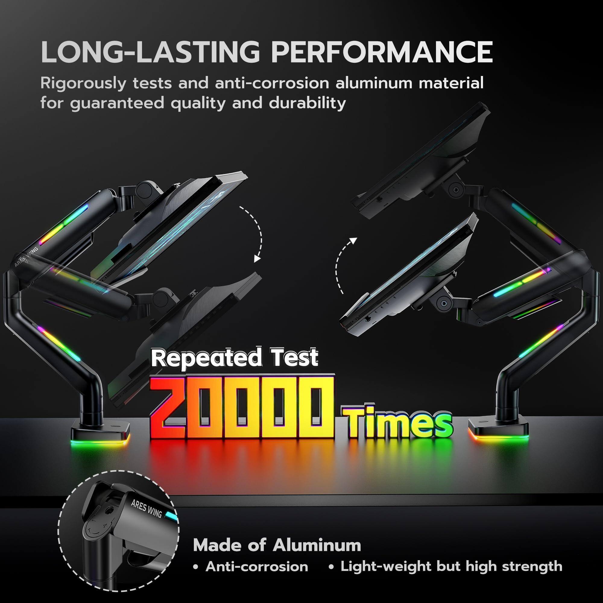 LONG-LASTING PERFORMANCE  
Rigorously tests and anti-corrosion aluminum material for guaranteed quality and durability  

Repeated Test 20000 Times  

Made of Aluminum  
- Anti-corrosion  
- Light-weight but high strength