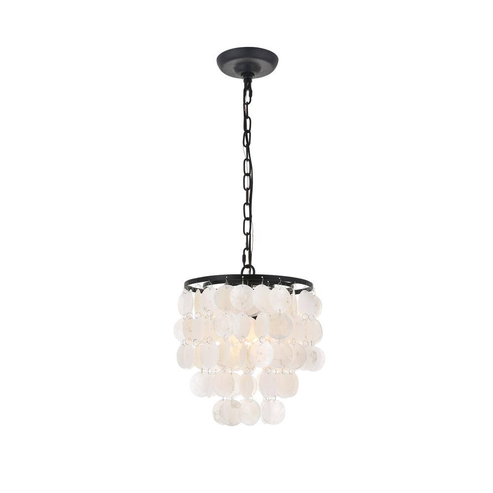 Alt View 9. Living District - Selene 1 light Black Pendant - Black And White.