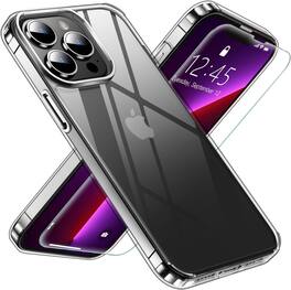 Entronix - Complete Protection Bundle for iPhone 13 Pro - Case & Screen Protector - Clear