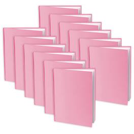YOUNG AUTHORS - Pink Hardcover Blank Book, White Pages, Portrait, 14 Sheets/28 Pages, Pack of 12 - 8"H x 6"W