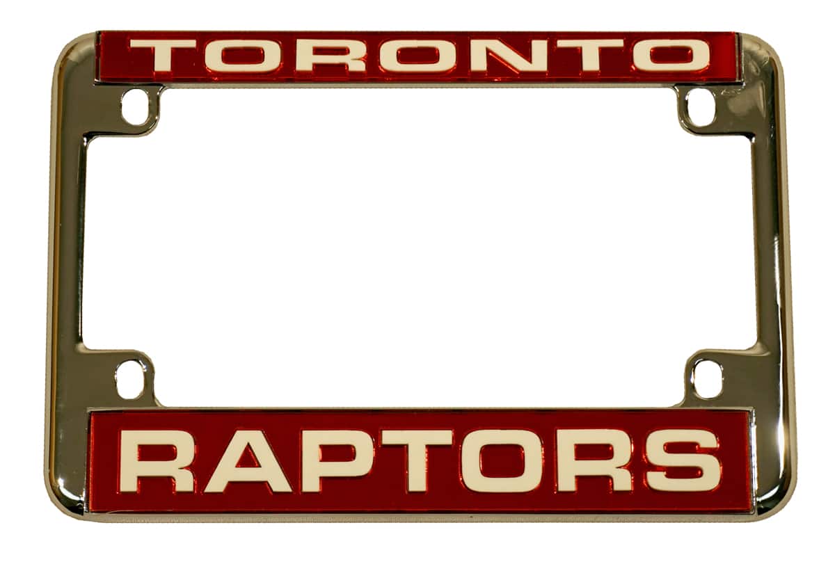 Rico Industries - Toronto Raptors Chrome Motorcycle, RV or Trailer License Plate Frame - Multi