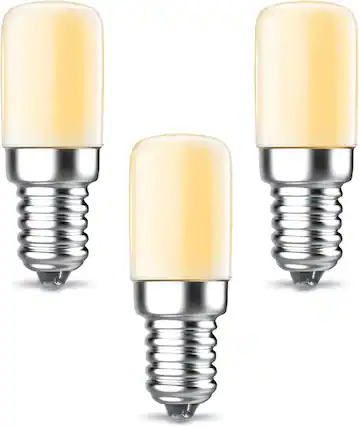 Front. HQRP - HQRP 3-Pack T8 E12 LED Bulbs Warm White 2W Replaces Dept 56 56.99244/99244/9924-4 for Village Houses.