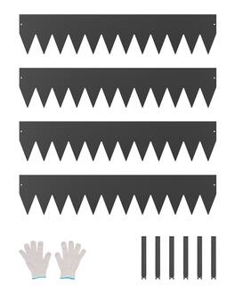 VEVOR - Steel Landscape Edging, 4 Packs 40 x 8 in Rust-Resistant Metal Landscape Edging, Bendable Garden Edging Border - Black