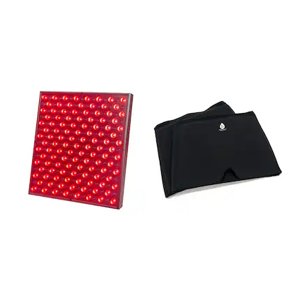 Front. Pursonic - LED Red Light Therapy Panel & Reusable Hot and Cold Gel Ice Head Wrap.