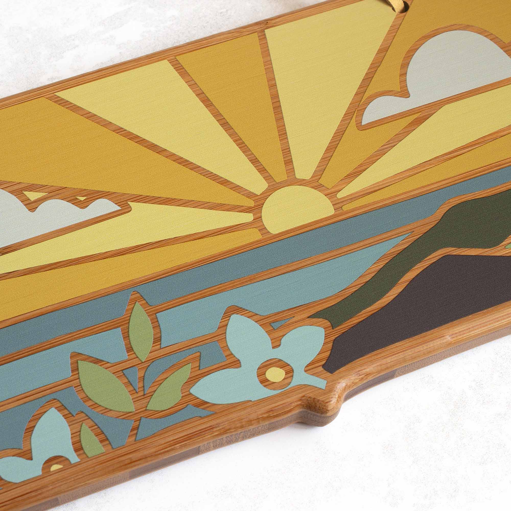 Alt View 1. Totally Bamboo - Massachusetts Cutting Board with Artwork by Summer Stokes.