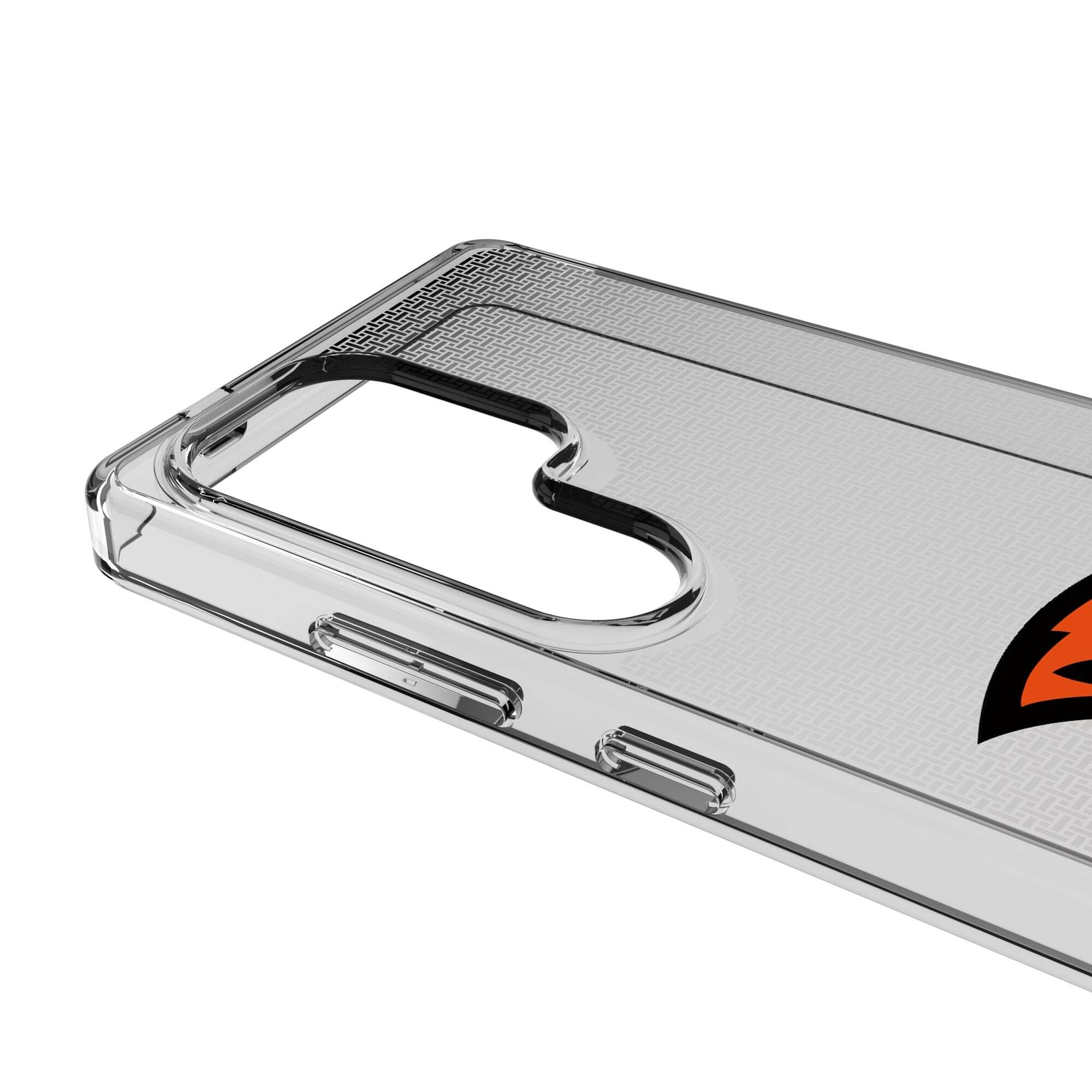 Alt View 2. Keyscaper - Oregon State Beavers Linen Logo Galaxy Clear Case - S24 - Multicolor.