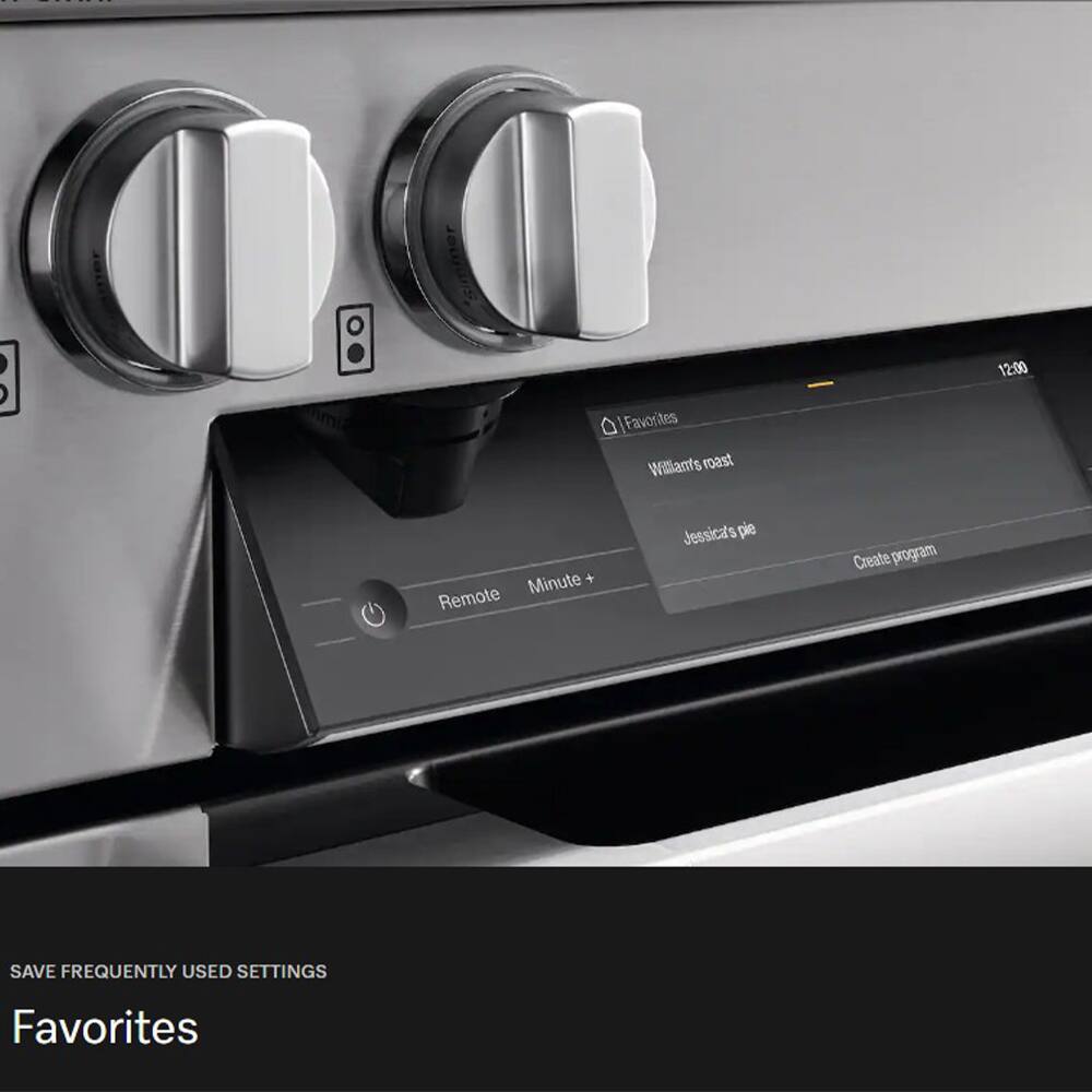 Favorites  
Willam's roast  
Jessica's pie  

Minute +  
Create program  

SAVE FREQUENTLY USED SETTINGS  
Favorites