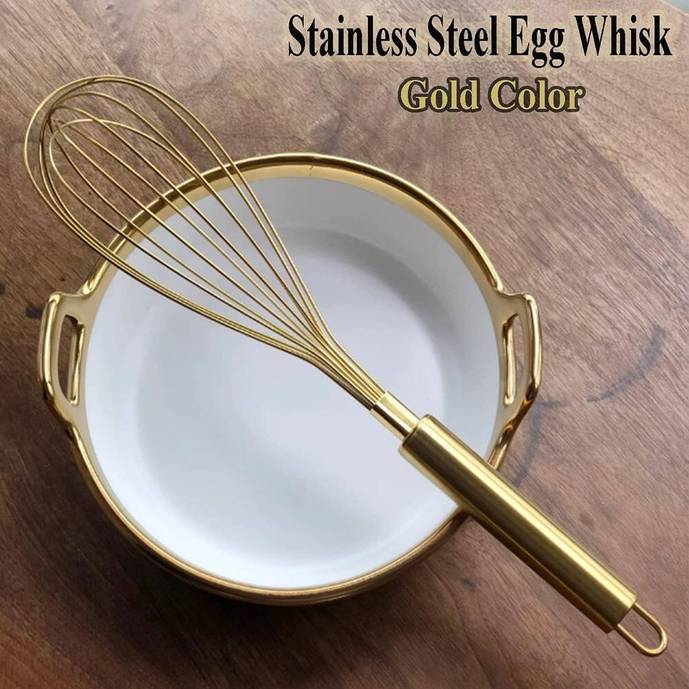 Stainless Steel Egg Whisk  
Gold Color