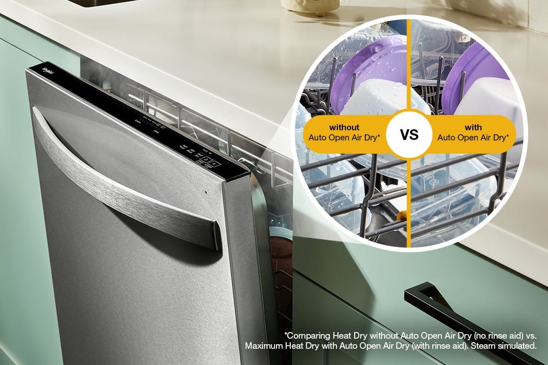 Whirlpool WDTS8024SZ Whirlpool - 24" Top Control Built-In Dishwasher with Total Coverage Wash and Auto Open Air Dry - Stainless Steel 7