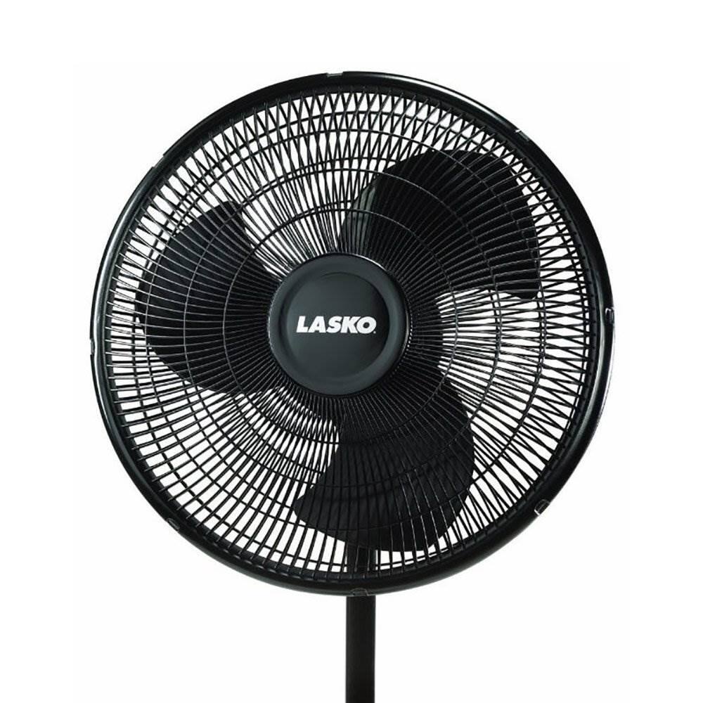 Alt View 7. Lasko - Lasko 16" 3-Speed Adjustable Tilting Oscillating Standing Pedestal Fan, Black - Black Basic.