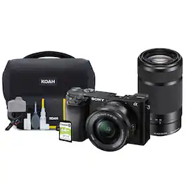 Sony - Alpha a6100 APS-C Mirrorless Camera with 16-50mm and 55-210mm Lenses bundle