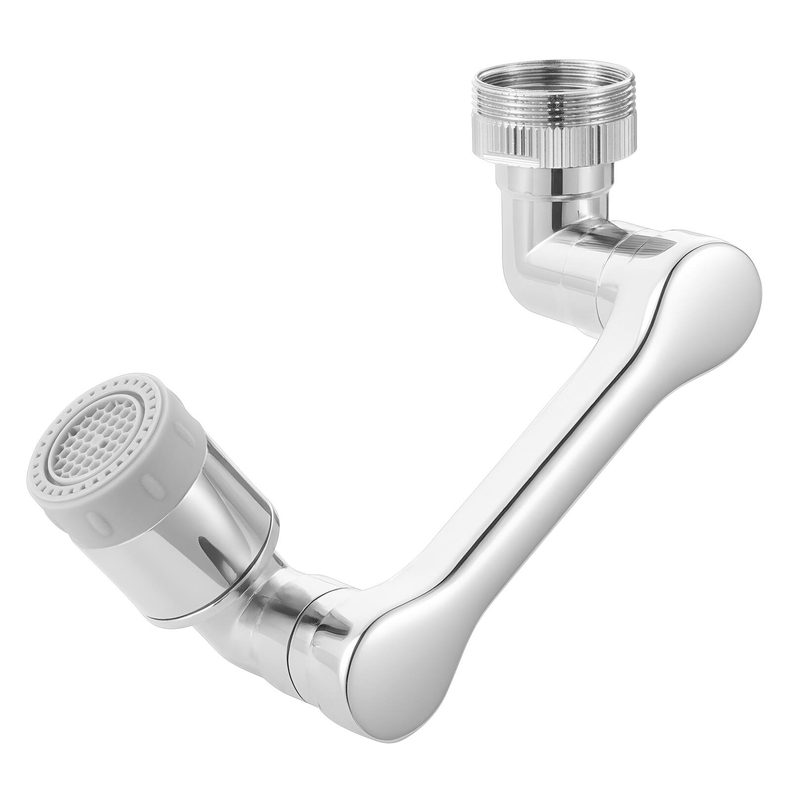 Alt View 5. VEVOR - 1080° Swivel Faucet Extender, 2 Sprayer Modes Sink Water Faucet Aerator Extension, Rotatable Spray Attachment - Silver.