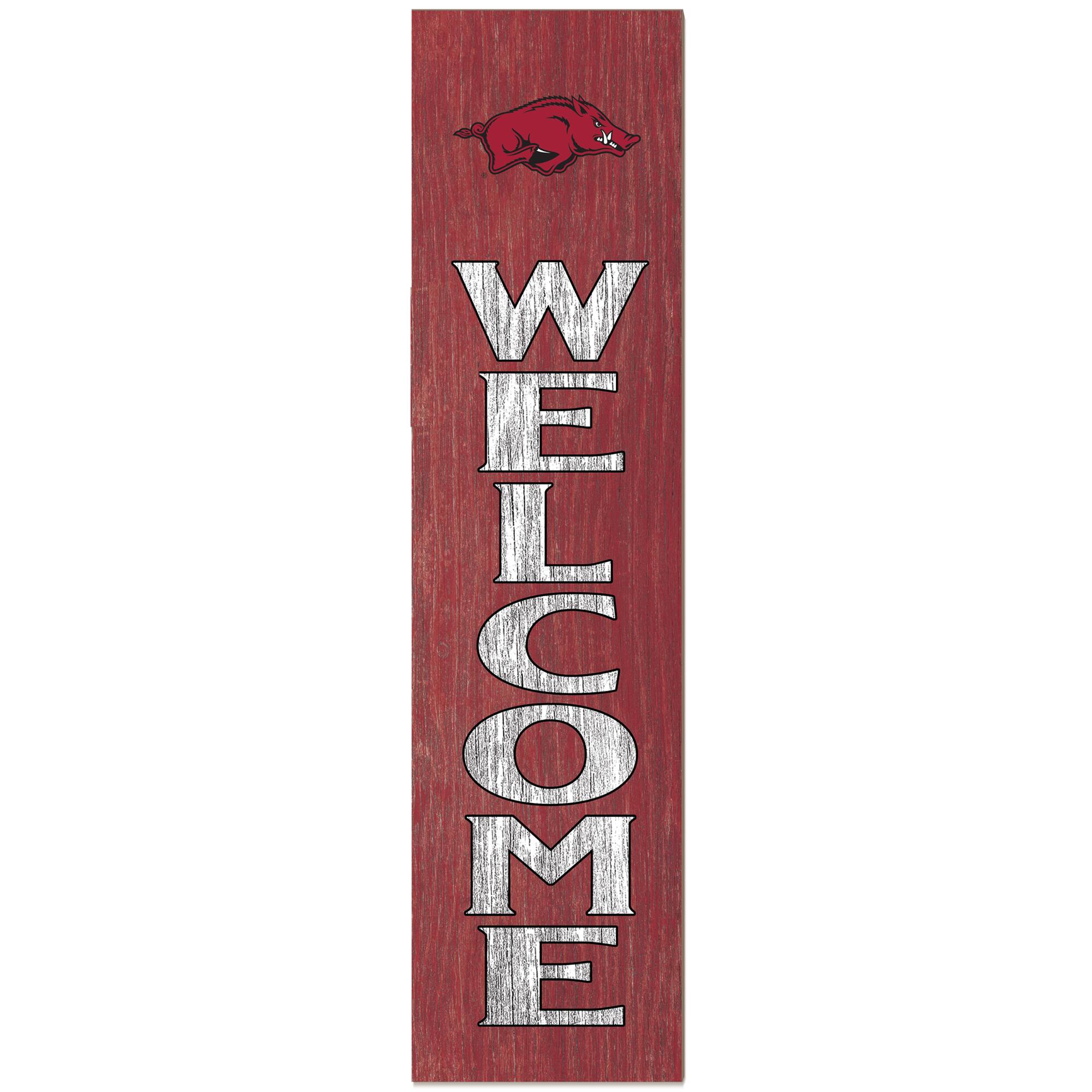 Arkansas Razorbacks 12'' x 48'' Welcome Outdoor Leaner