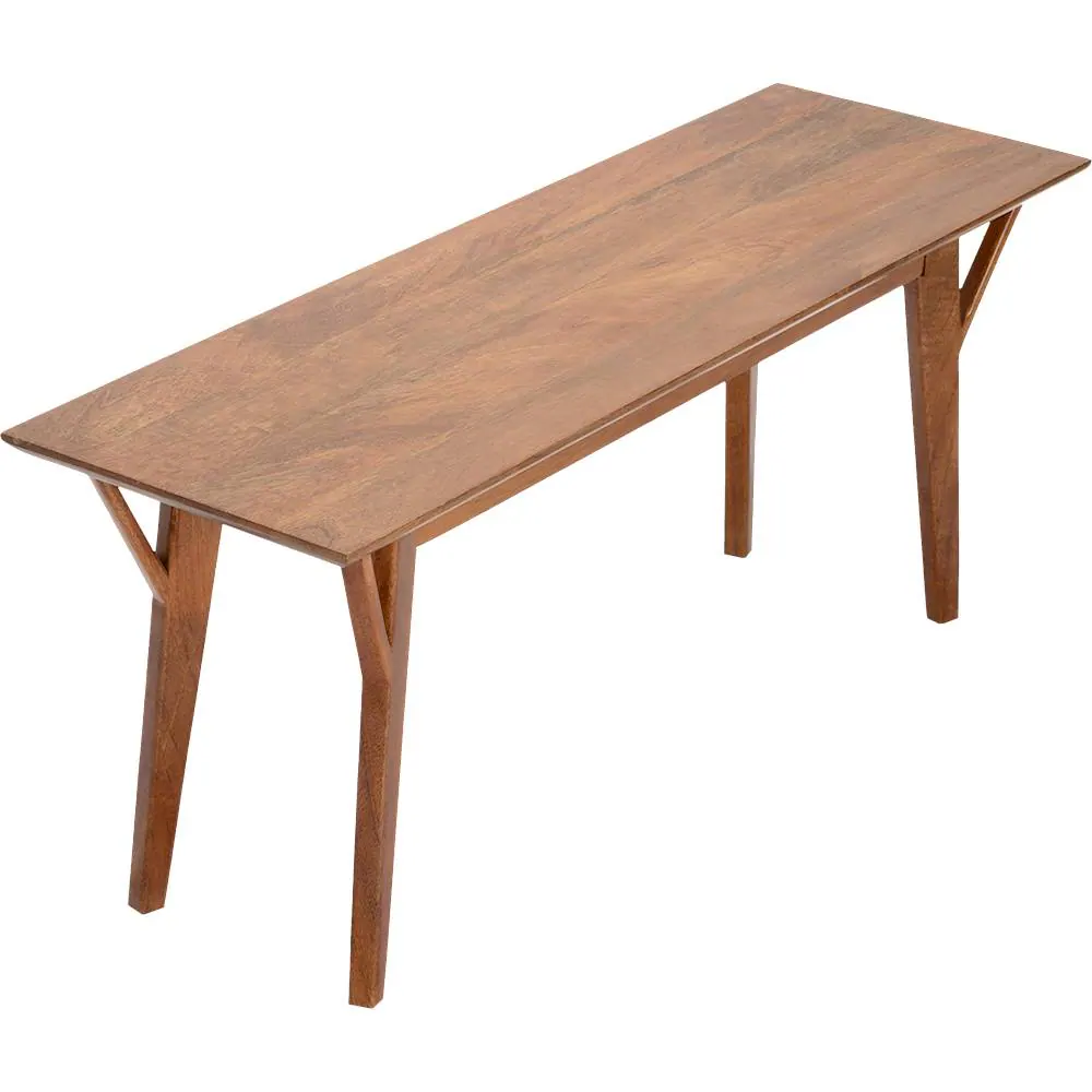 Alt View 11. Finch - Stratford Rectangular Mid-Century Solid Mango Wood Backless Bench - Walnut Brown.