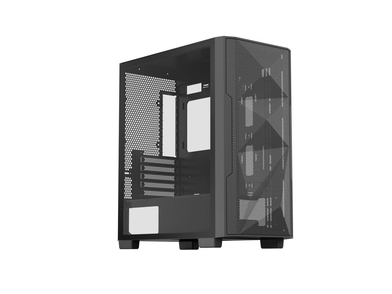 Alt View 4. Rosewill - Rosewill FBM-X6 Black Micro ATX Case - Tempered Glass, 4 PWM ARGB Fans, 650W 80+ Gold PSU - Black.