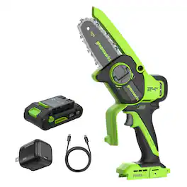 Greenworks - 24V 4" Brushless Pruning Saw (Auto Oiler) - 2.0Ah Battery and Charger