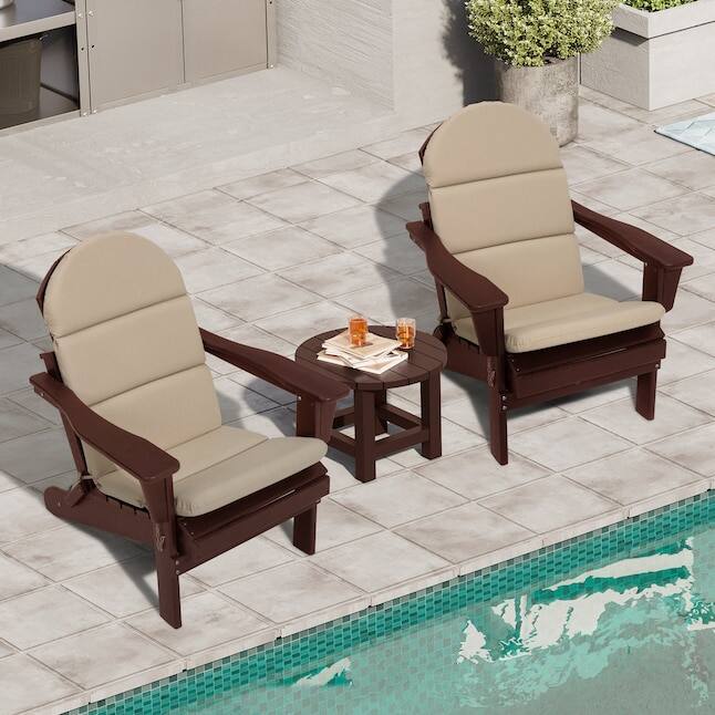 Angle. Crestlive Products - Crestlive Products 1pc Outdoor water resistant Adirondack High Back Chair Cushion 19.69-in Beige patio chair cushion - Beige.