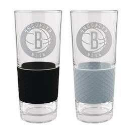 Great American Products - Brooklyn Nets 22oz. Logo Score Pint Glass Two-Piece Set - Multicolor
