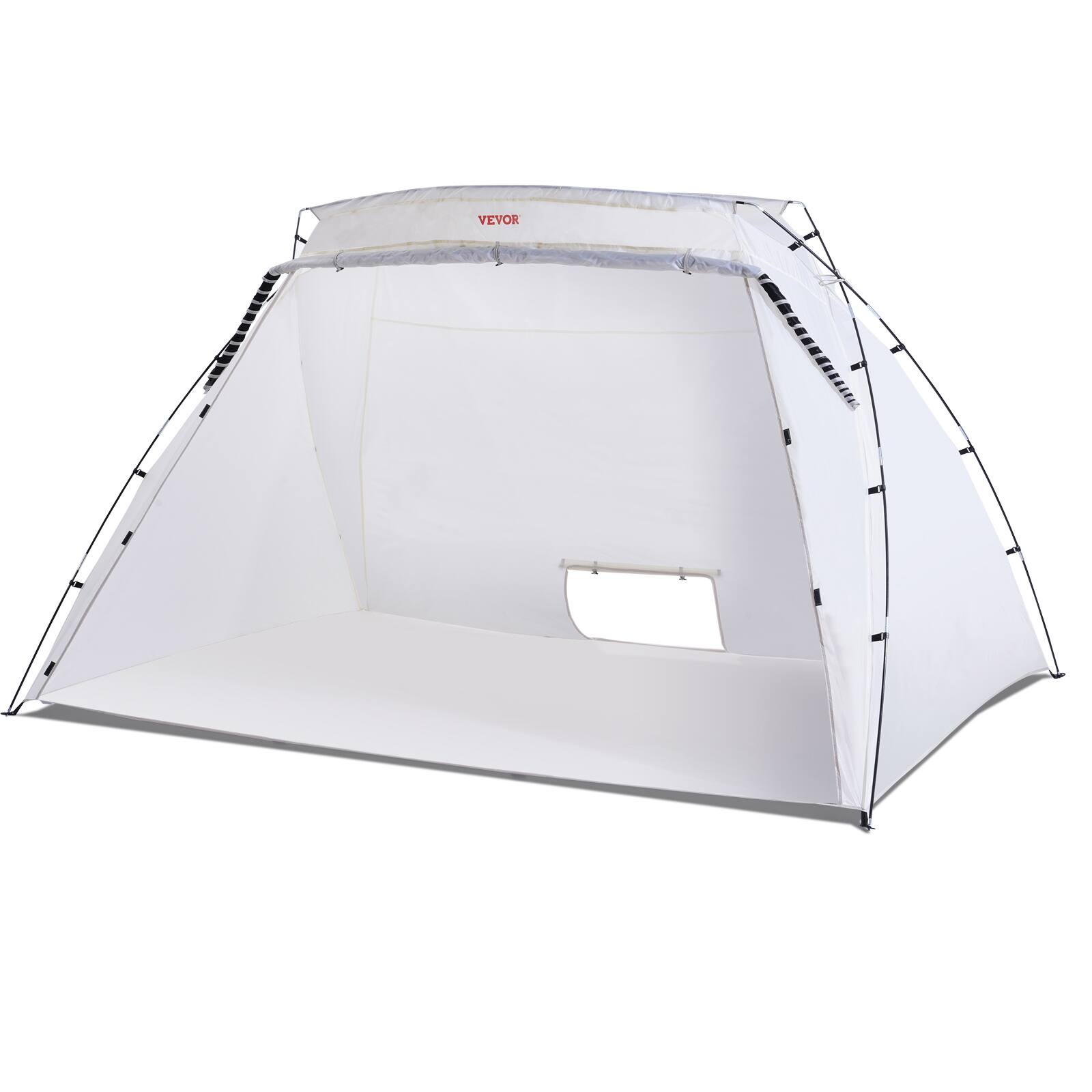 Alt View 4. VEVOR - Portable Paint Booth, Larger Spray Paint Tent with Built-in Floor & Mesh Screen, Painting Tent Station for Furniture DIY - White.