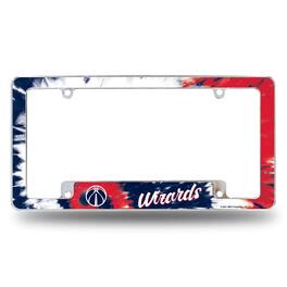 Rico Industries - Washington Wizards Chrome Metal License Plate Frame with Bold Tie Dye Design - Multi
