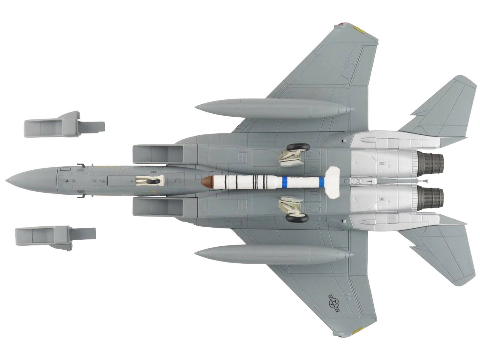 Back. Hobby Master - McDonnell Douglas F-15A Eagle 76-0111 318th Fighter Interceptor Squadron United States Air Force Air Power 1/72 - Grey.