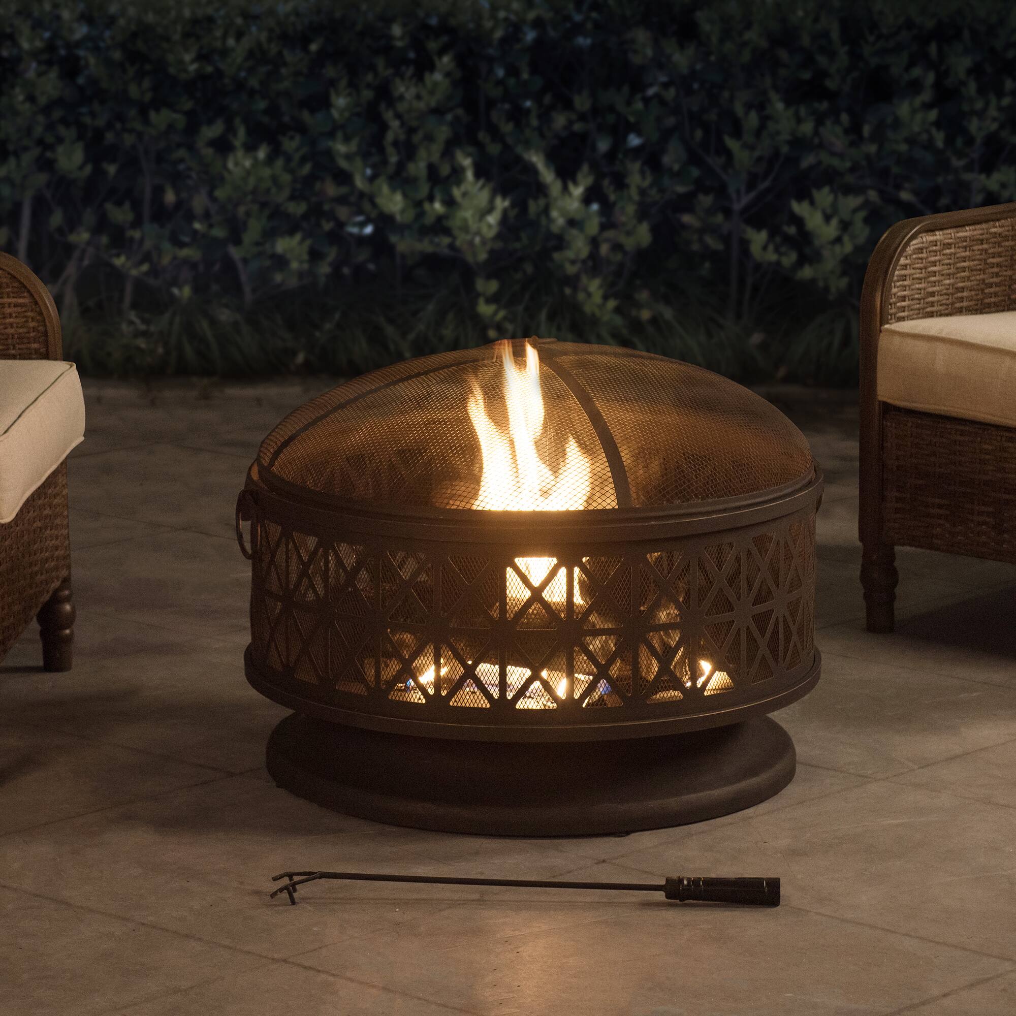 Angle. SUNJOY - Outdoor Fire Pit, Patio Wood-Burning Steel Firepit Large Fire Pits for Outside.