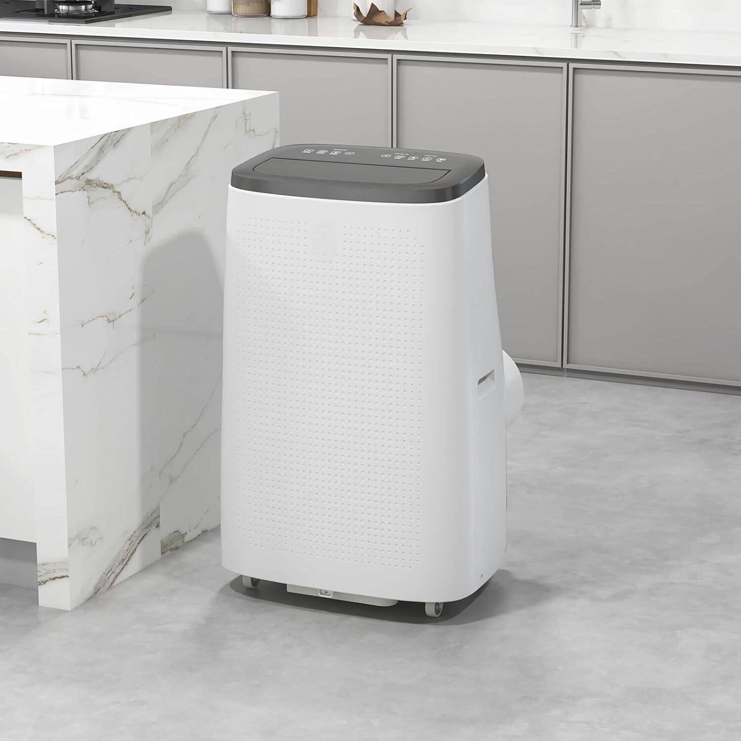 Front. Acekool - 14000 BTU Portable Air Conditioner 3-In-1 AC Unit with Cooling, Dehumidifier, Fan - White.