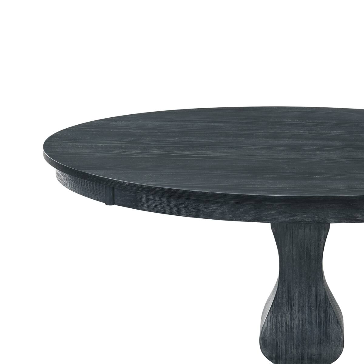 Loheer Rustic Round Dining Table, 47 Inch Pedestal Table for Four ...