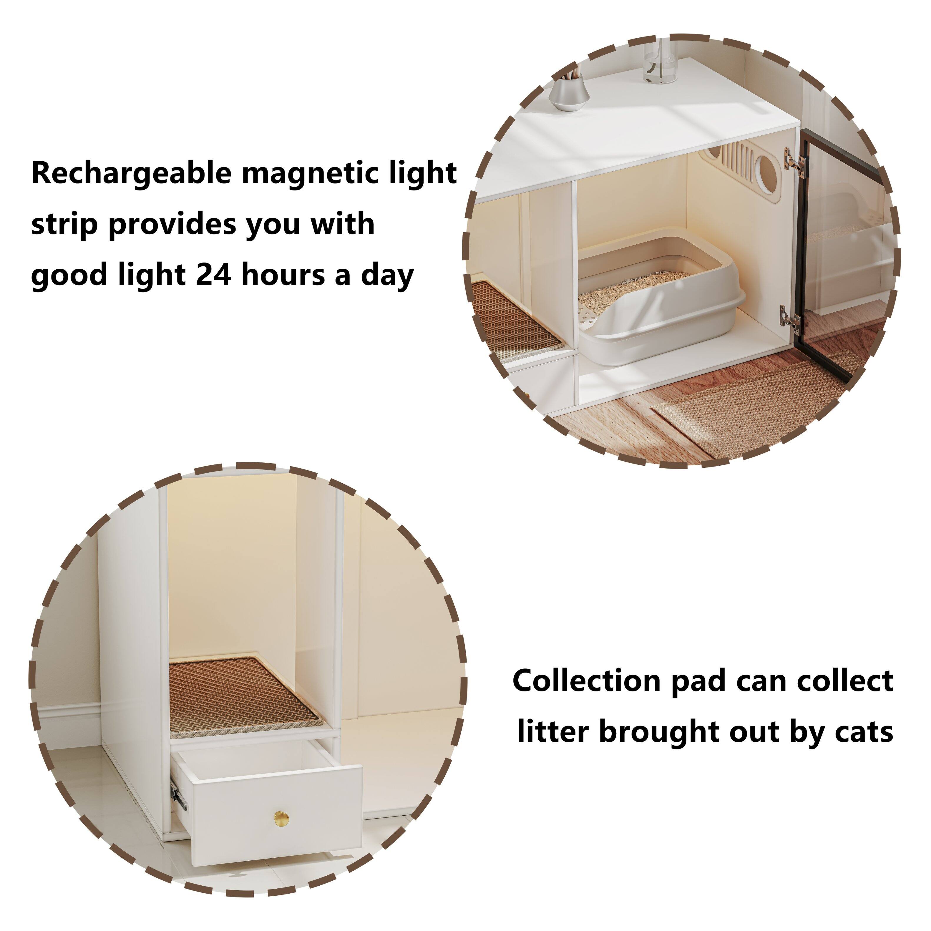 Rechargeable magnetic light strip provides you with good light 24 hours a day

Collection pad can collect litter brought out by cats