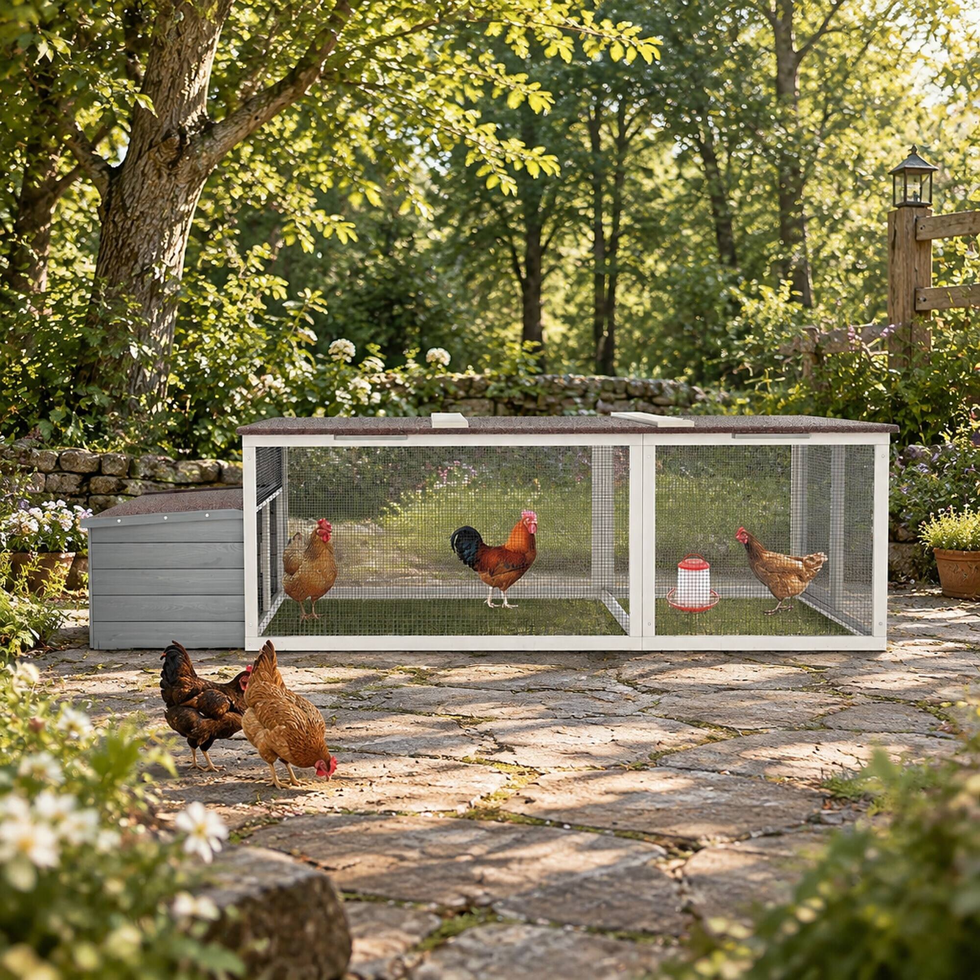 RYHNUYNE Large Chicken Coop, 20.93 Sq Ft Outdoor Poultry Cage, Wooden ...