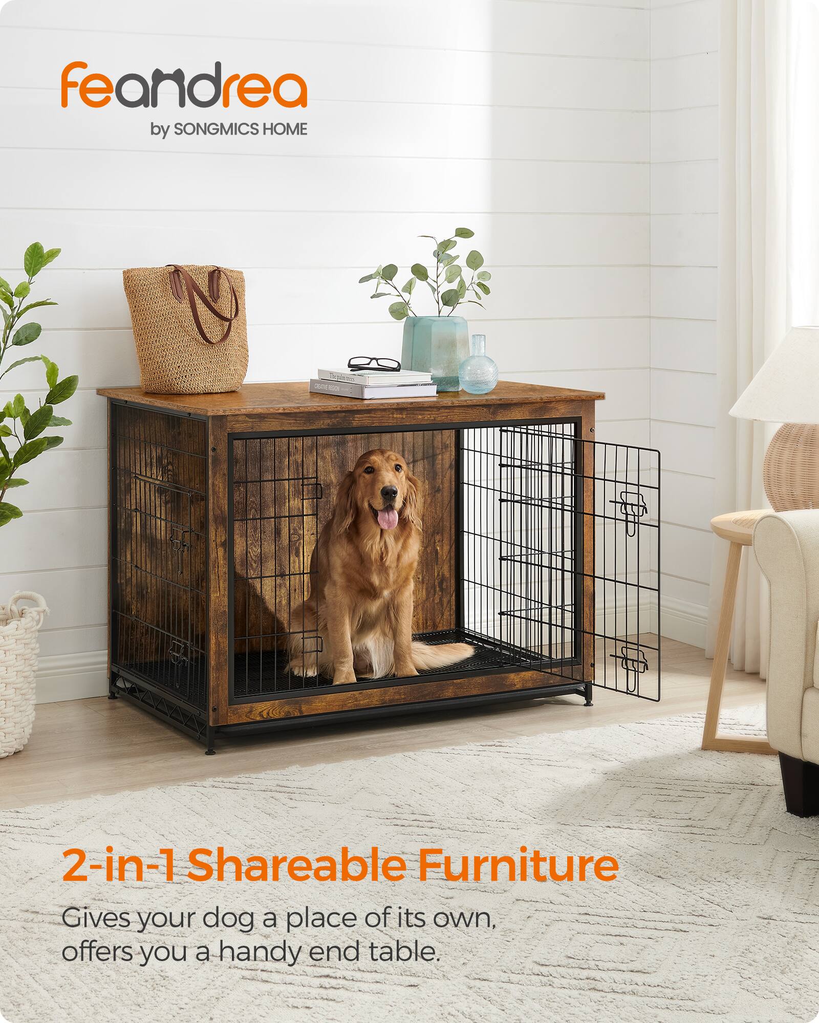 Songmics Home Dog Crate Furniture, 44.1