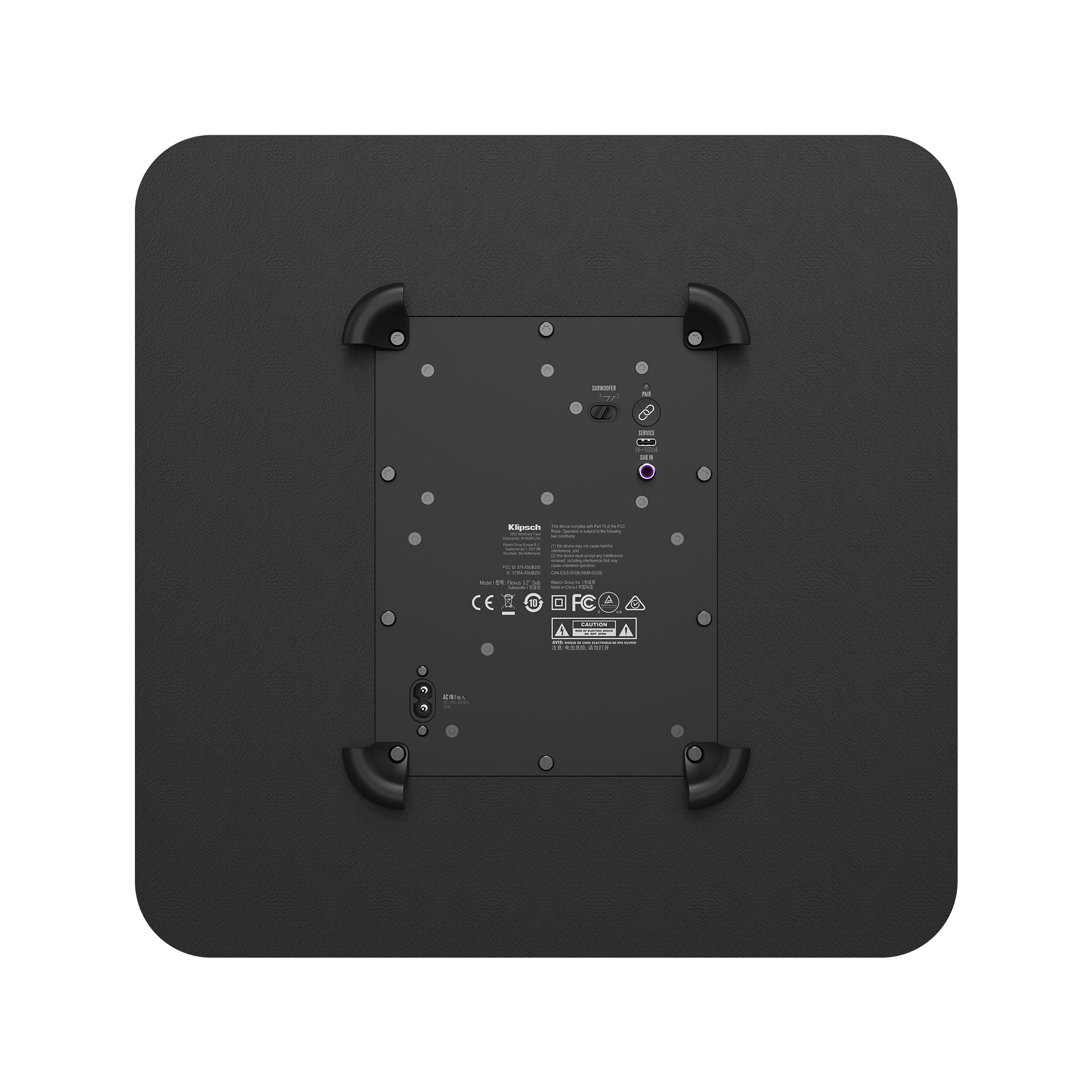 Back. Klipsch - Flexus SUB 200 12" Subwoofer for Flexus Sound Bars - Black.