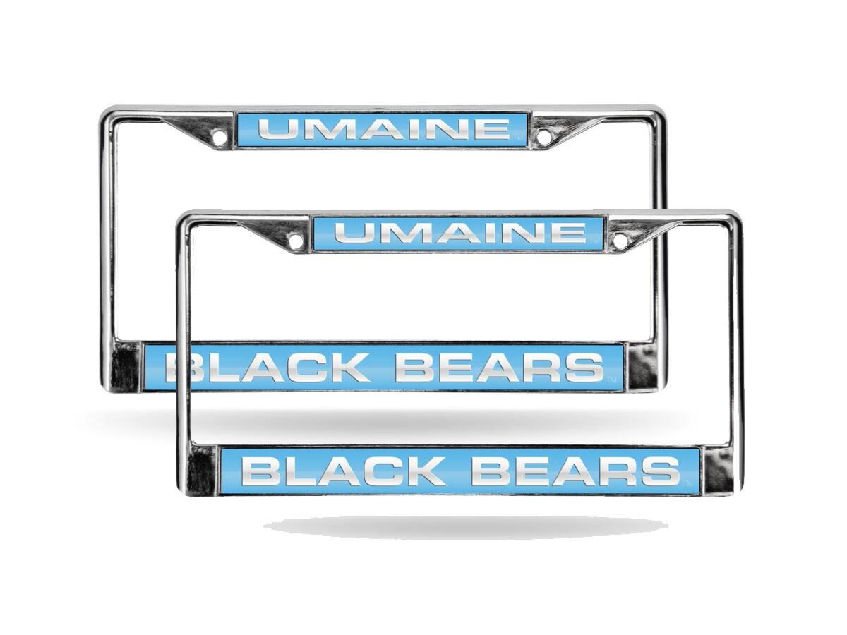 Maine Black Bears (Set of 2) Chrome Metal Laser Cut License Plate Frame
