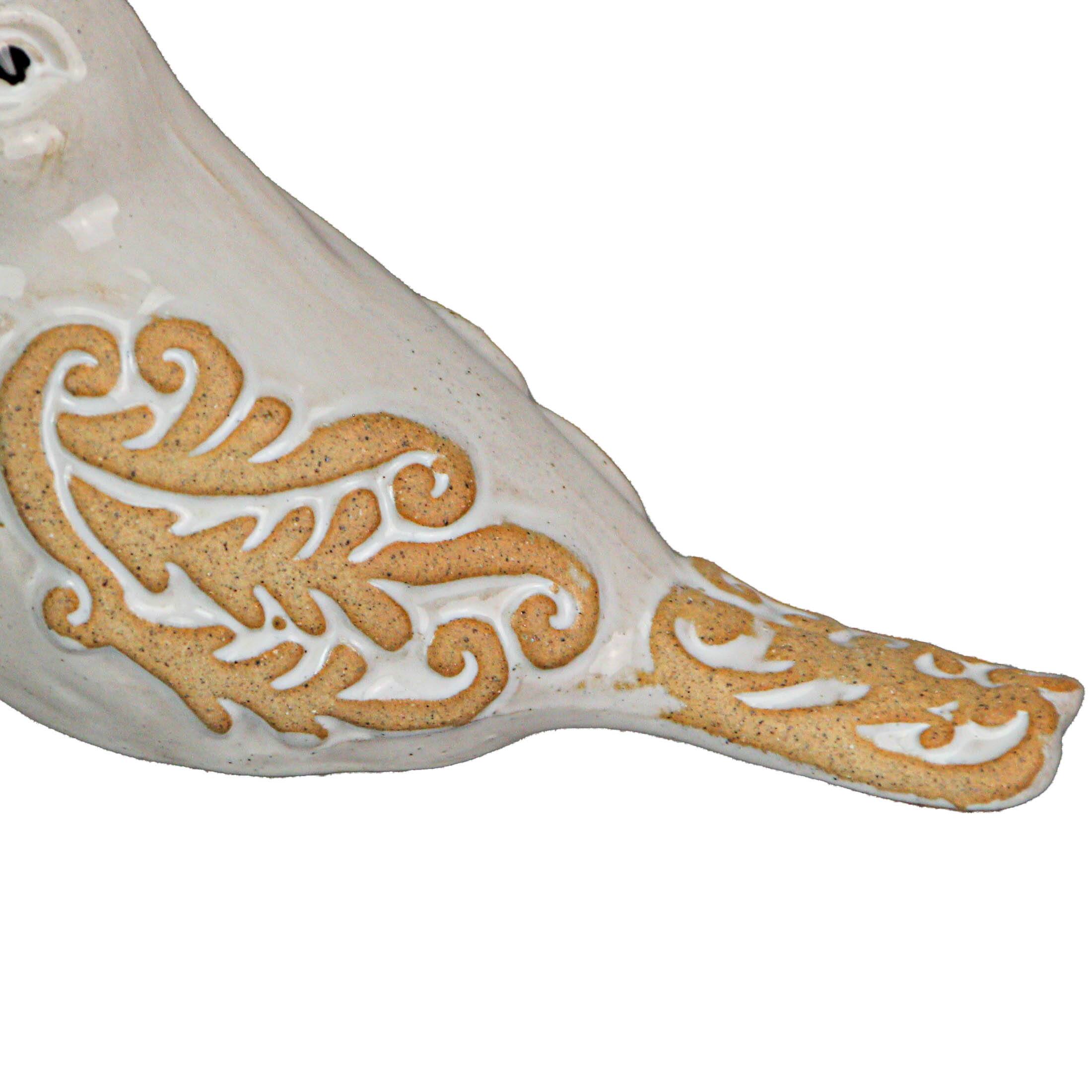 Alt View 4. Special T Imports - 5 Inch Ceramic Bird Figurine Farmhouse Art Home Decor Shelf Sculpture Set of 3 - Beige.