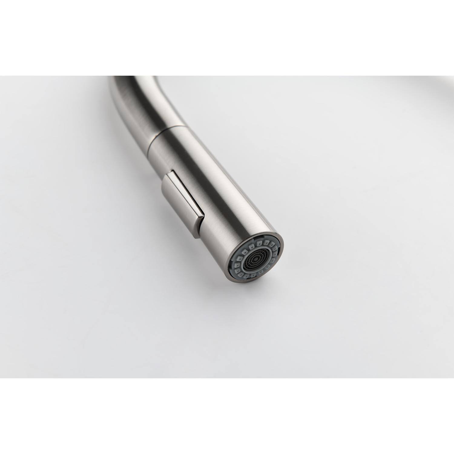 Left. Siljoy - Kitchen Faucet with Pull Down Sprayer - Brushed Nickel.