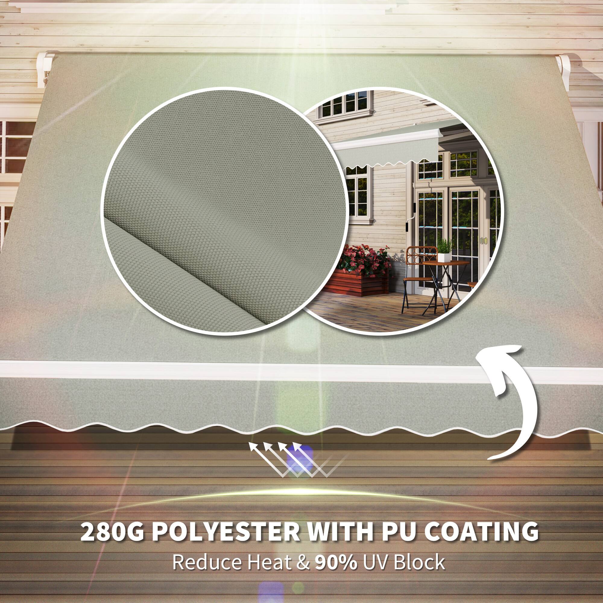 280G POLYESTER WITH PU COATING
Reduce Heat & 90% UV Block