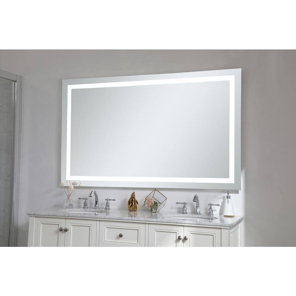 Alt View 3. Elegant Decor - Hardwired LED Mirror W36 x H60 Dimmable 5000K - Silver.