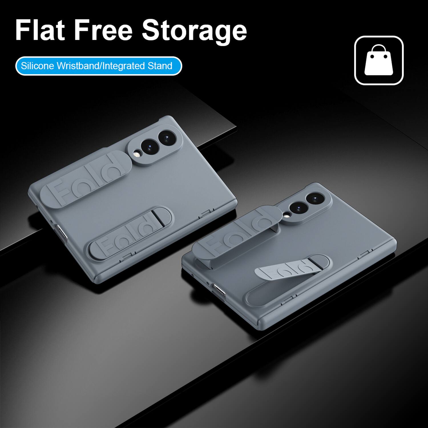 Flat Free Storage Silicone Wristband/Integrated Stand
