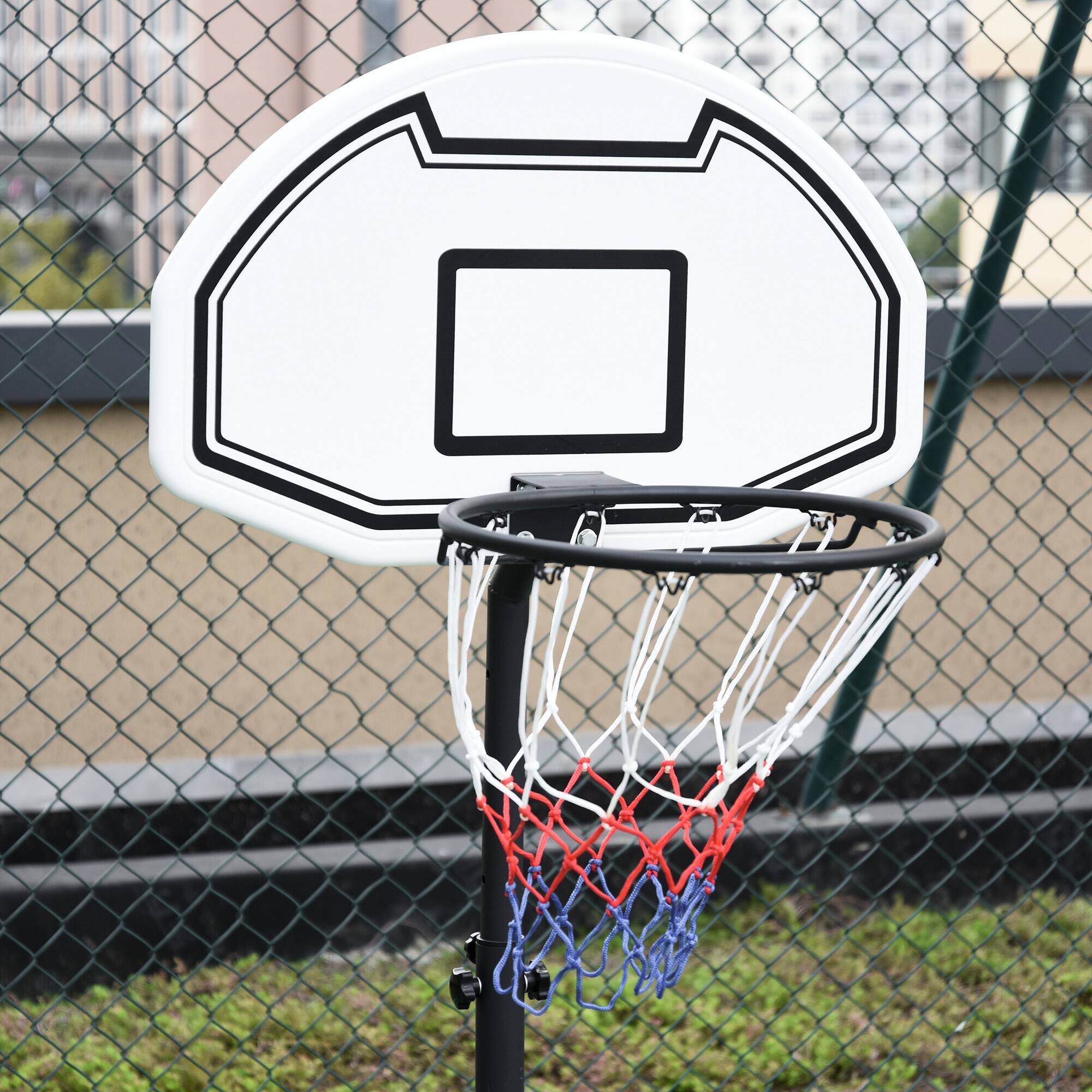 Alt View 7. Soozier - Poolside Mini Basketball Hoop System Stand with Adjustabel Height 3' to 4', Outdoor Basketball Equipment - Black.